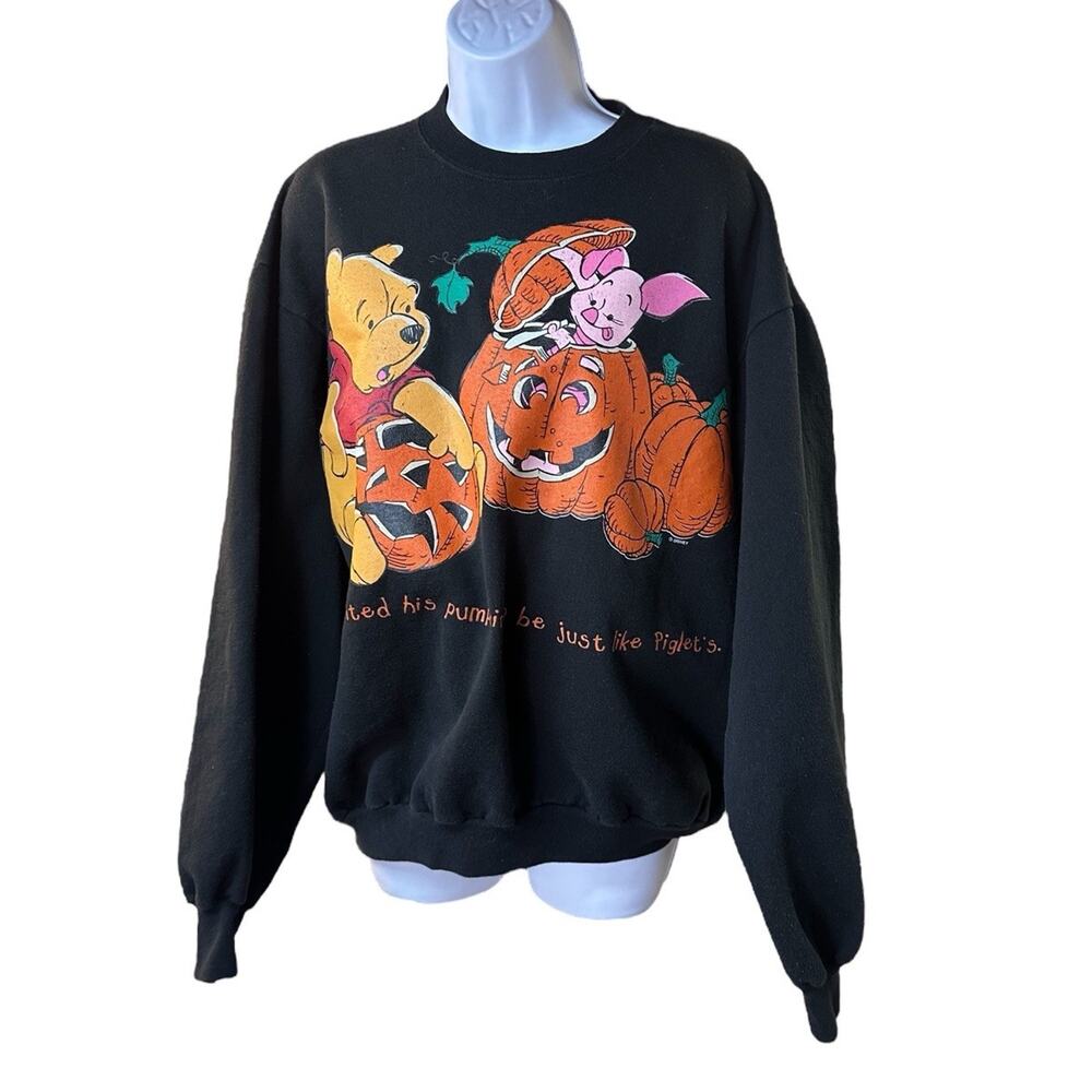 Winnie The Pooh & Piglet Disney Vintage Halloween Sweatshirt XL READ - Picture 1 of 11